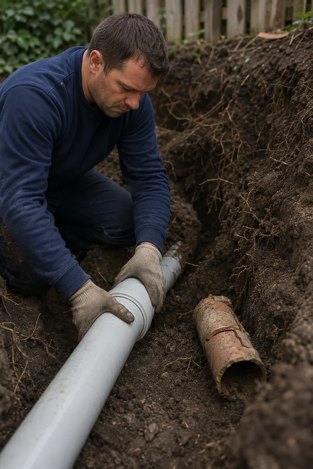 Sewer line repair and replacement crew in Kitchener