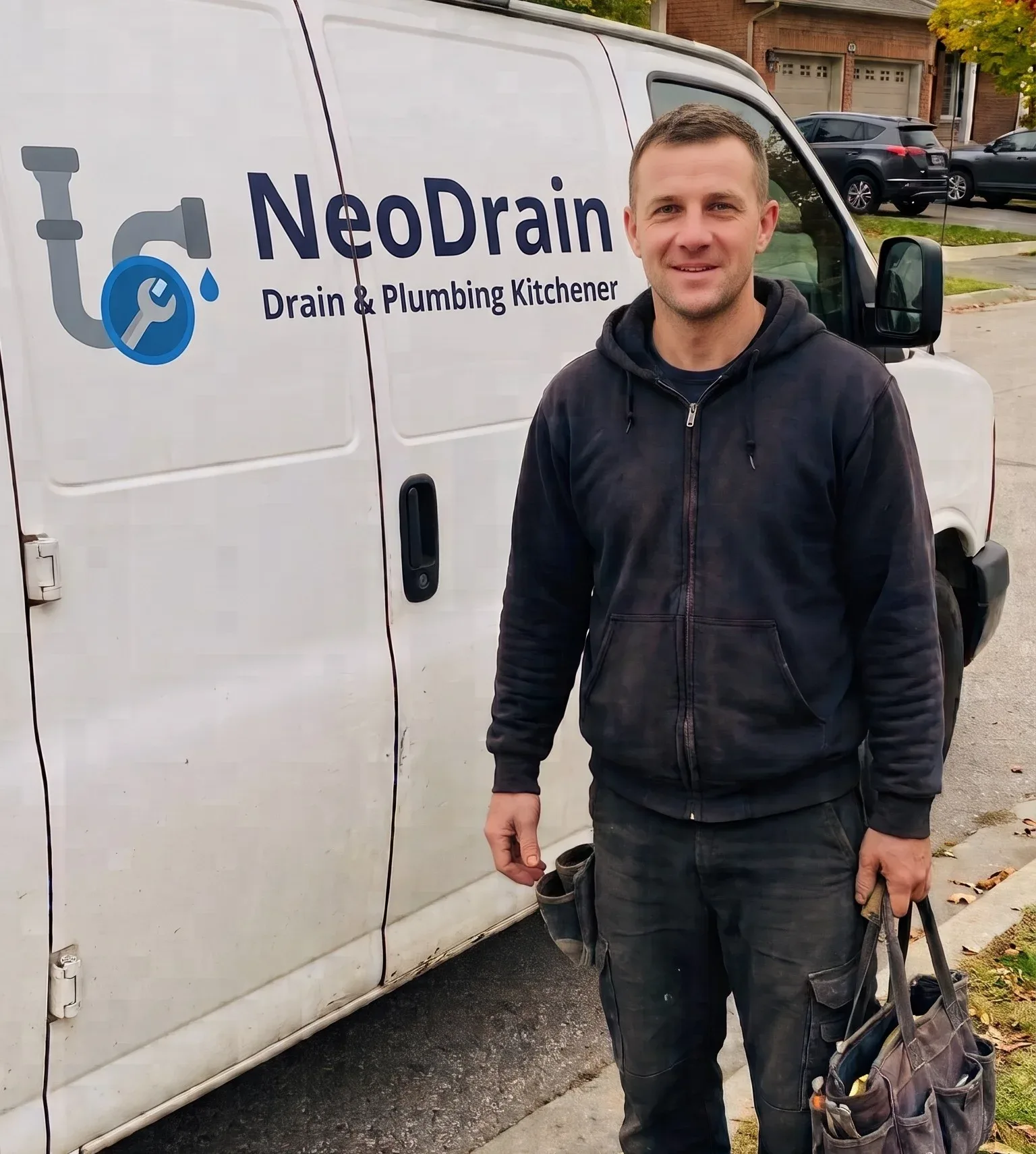 NeoDrain service van on a boiler call in Kitchener